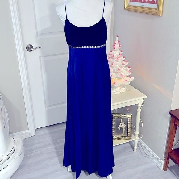 Morgan & Co by Linda Bernell Velvet and Satin Gown Crystal Details SZ 11/12 VTG - Picture 10 of 12